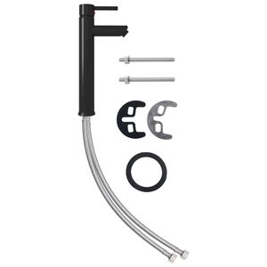 vidaXL Смесител за баня, черен, 12х30 см