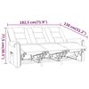 vidaXL 3-местен масажен реклайнер, виненочервено, изкуствена кожа