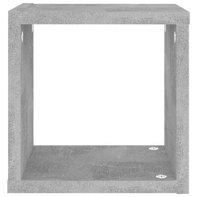 vidaXL Стенни кубични рафтове, 4 бр, бетонно сиви, 22x15x22 см
