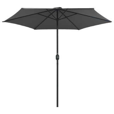 vidaXL Градински чадър с алуминиев прът, 270x246 см, антрацит