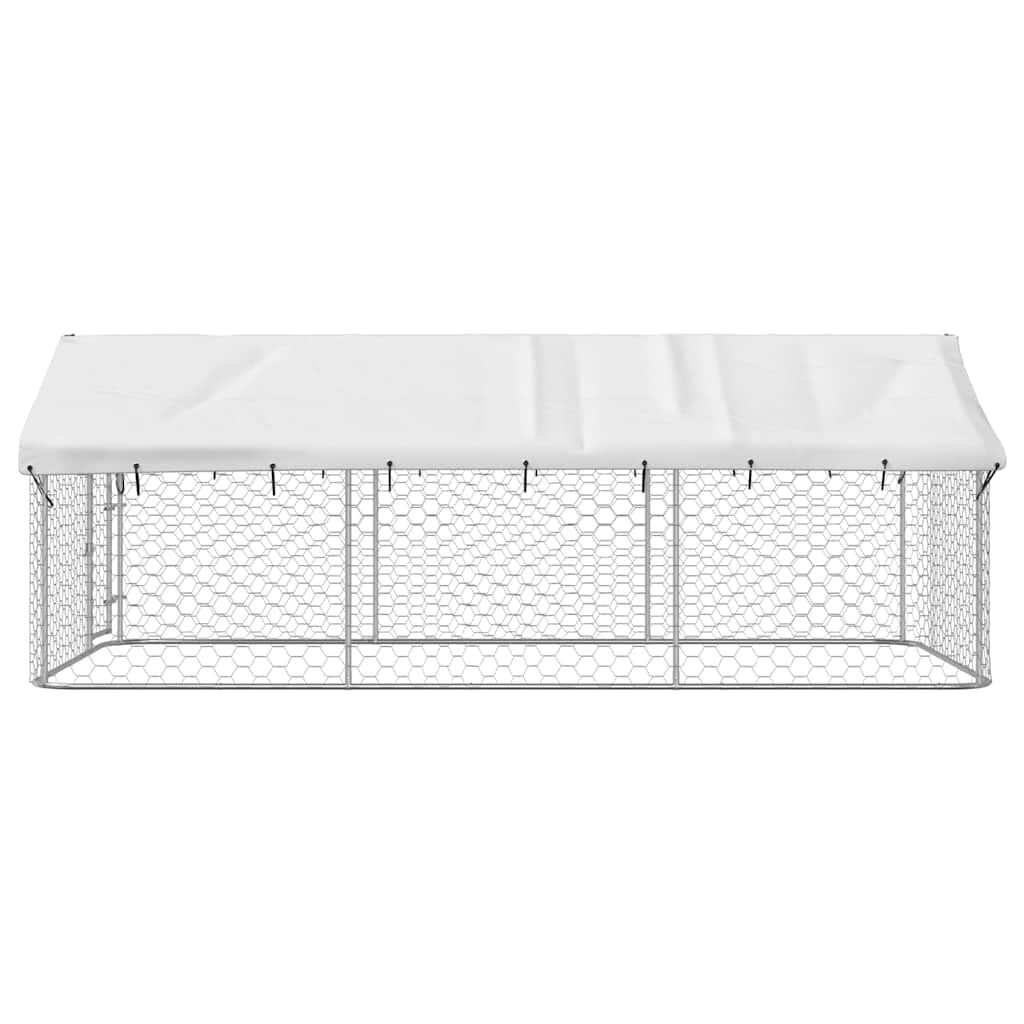 vidaXL Дворна клетка за кучета с покрив, 400x200x150 см