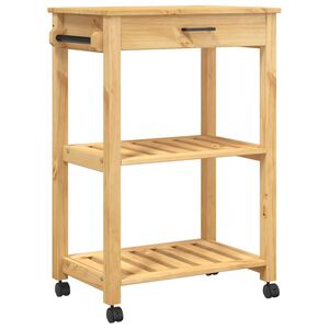 vidaXL Кухненска количка "MONZA" 60x40x88,5 см борово дърво масив