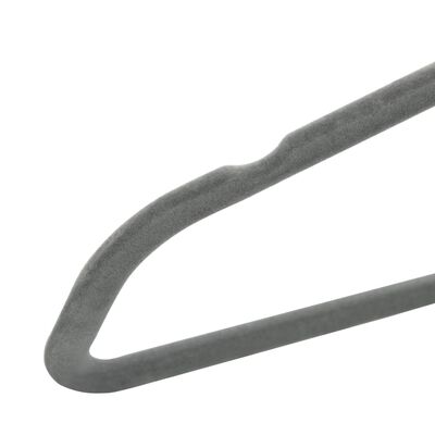 vidaXL 50 бр Комплект закачалки за дрехи антиплъзгащи сиво кадифе