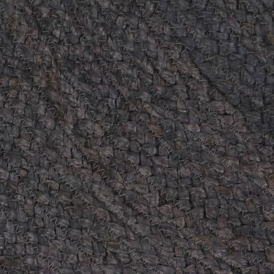 vidaXL Ръчно тъкан килим от юта, кръгъл, 90 см, тъмносив