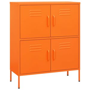 vidaXL Шкаф за съхранение, оранжев, 80х35х101,5 см, стомана