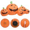 vidaXL Надуваемо семейство тикви Хелоуин, LED, 1,8 м