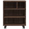 vidaXL Стойка за принтер с колелца, кафяв дъб, 41x32x48 см