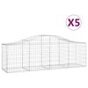 vidaXL Габионни кошници арка 5 бр 200x50x60/80 см поцинковано желязо