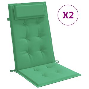 vidaXL Възглавници за стол с висока облегалка 2 бр зелени Оксфорд плат