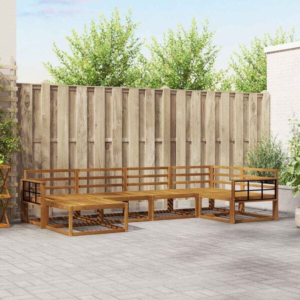 vidaXL Комплект дивани за открито 6 pcs Естествен