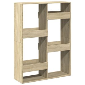 vidaXL Библиотека, сонома дъб, 100x33x135 см, инженерно дърво