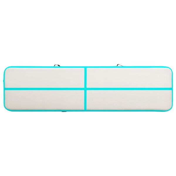 vidaXL Надуваем дюшек за гимнастика с помпа, 600x100x20 см, PVC, зелен