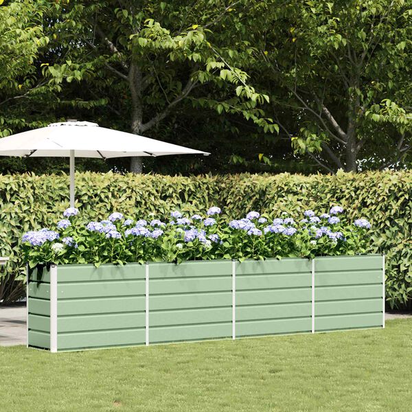 vidaXL Кашпа Пастелно зелено 480 x 50 x 45 см Галванизирана стомана