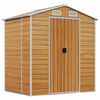 vidaXL Градински навес светлокафяв 191x130x198 см поцинкована стомана