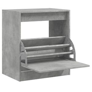 vidaXL Шкаф за обувки, бетонно сив, 60x42x69 см, инженерно дърво