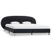 vidaXL Рамка за легло с LED, черна, изкуствена кожа, 180x200 cм