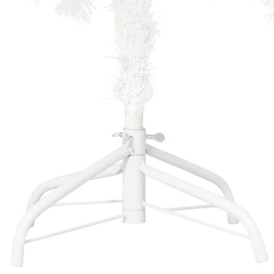 vidaXL Изкуствено коледно дърво, реалистични иглички, бяло, 120 см
