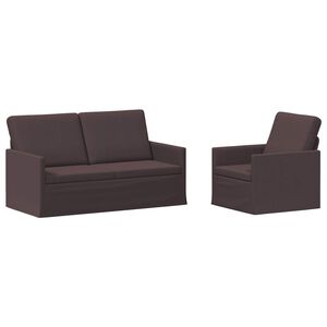 vidaXL Комплект дивани 2 pcs Тъмен кафяв Текстил