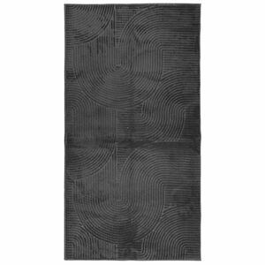 vidaXL Килим IZA с къс косъм, скандинавски вид, антрацит, 80x150 см