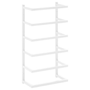 vidaXL Поставка за кърпи, бяла, 24x12x48 см, стомана