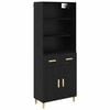 vidaXL Висок шкаф Черния дъб 69,5 x 32,5 x 180 см Инженерна дървесина