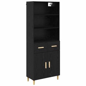 vidaXL Висок шкаф Черния дъб 69,5 x 32,5 x 180 см Инженерна дървесина