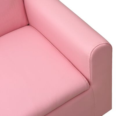 vidaXL Детски диван, розов, изкуствена кожа
