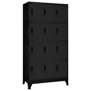 vidaXL Заключващ се шкаф, черен, 90x45x180 см, стомана