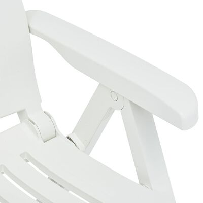 vidaXL Градински регулируеми столове, 2 бр, пластмаса, бели