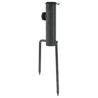 vidaXL Стойки за чадъри с шипове 2 бр 9x35 см поцинкована стомана
