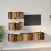 vidaXL Комплект ТВ шкаф 4 pcs Старо дърво Инженерно дърво