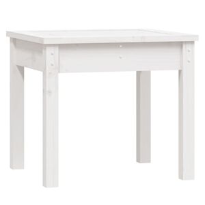 vidaXL Градинска пейка, бяла, 50x44x45 см, борово дърво масив