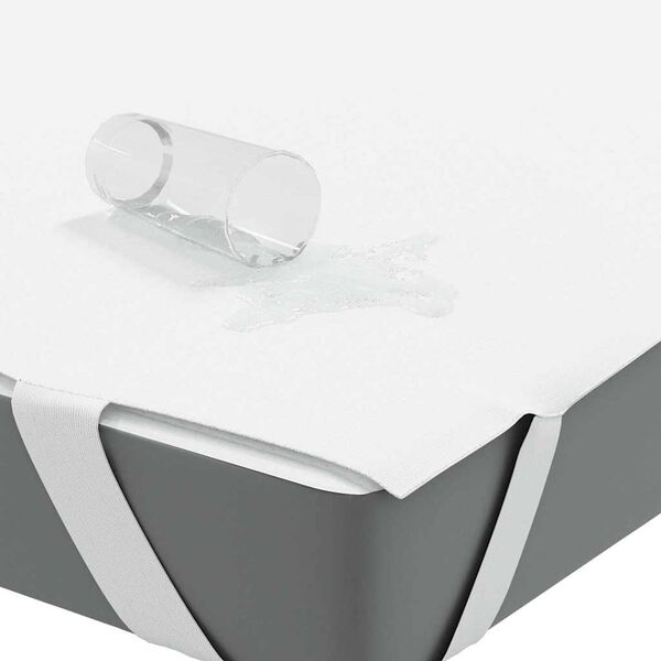 vidaXL Протектор за матрак, бял, 160x220 см, водоустойчив