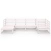 vidaXL Градински лаундж комплект, 6 части, бял, бор масив