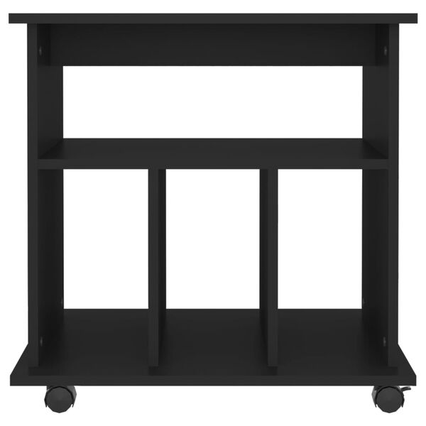 vidaXL Подвижен шкаф, черен, 60x45x60 см, инженерно дърво