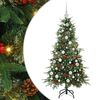 vidaXL Изкуствено коледно дърво с хингед Зелен 150 cm PE и PVC
