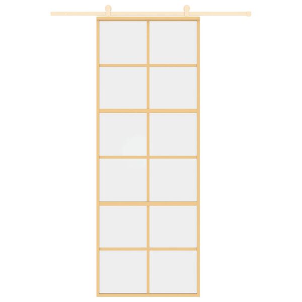 vidaXL Плъзгаща се врата 76x205 см прозрачно ESG стъкло и алуминий