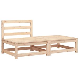 vidaXL Градинско кресло без подлакътници, с табуретка, бор масив