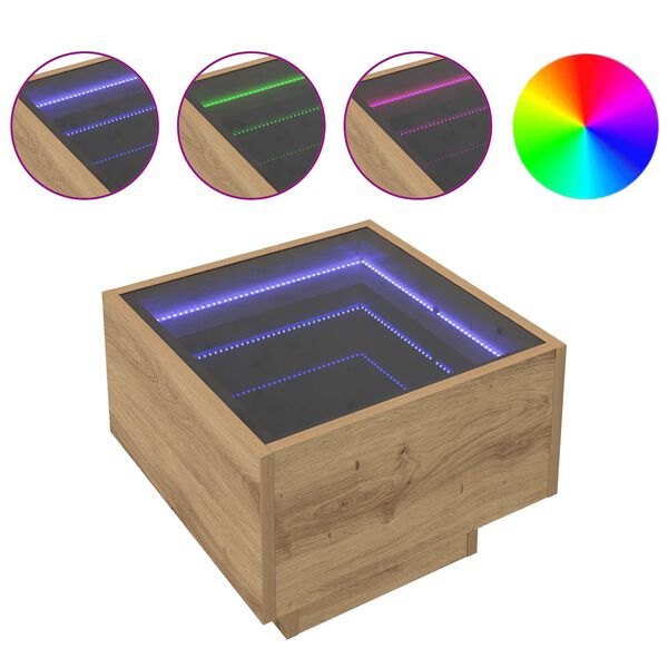 vidaXL Масичка за кафе дъб артизан 40 x 40 x 30 cm Инженерно дърво