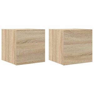 vidaXL ТВ шкафове за стенен монтаж, 2 бр, дъб сонома, 30,5x30x30 см