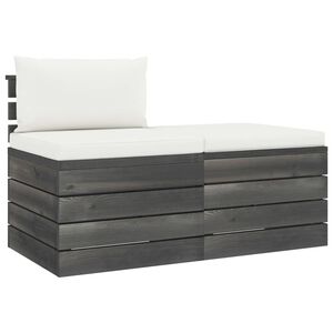 vidaXL Градински мебели от палети 2 части с възглавници бор масив