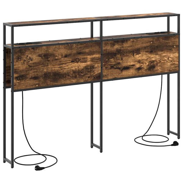 vidaXL Табла за съхранение с рафт Опушен дъб 150 cm Инженерно дърво