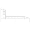 vidaXL Метална рамка за легло с горна табла, бяла, 100x190 см