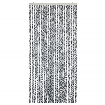 vidaXL Ресни за врата против мухи, черно и бяло, 100x230 см, шенил