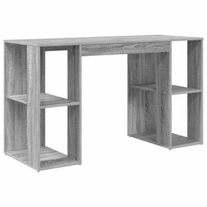 vidaXL Бюро Сив Сонома Инженерна дървесина 130 x 50.5 x 75 см