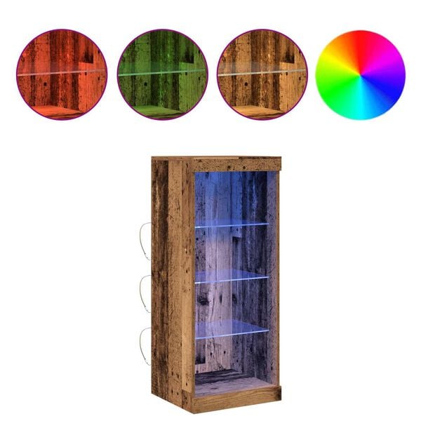 vidaXL LED конзолна маса Старо дърво 41 x 37 x 100 см Инженерно дърво