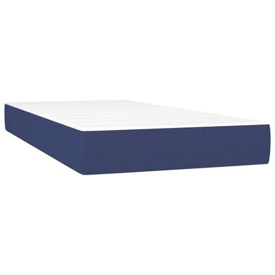 vidaXL Матрак за легло с покет пружини синьо 90x200x20 см плат