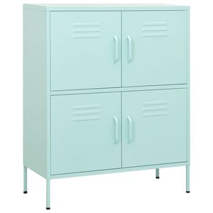 vidaXL Шкаф за съхранение, мента, 80х35х101,5 см, стомана