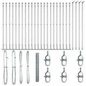 vidaXL Стълб за ограда. Сребристо