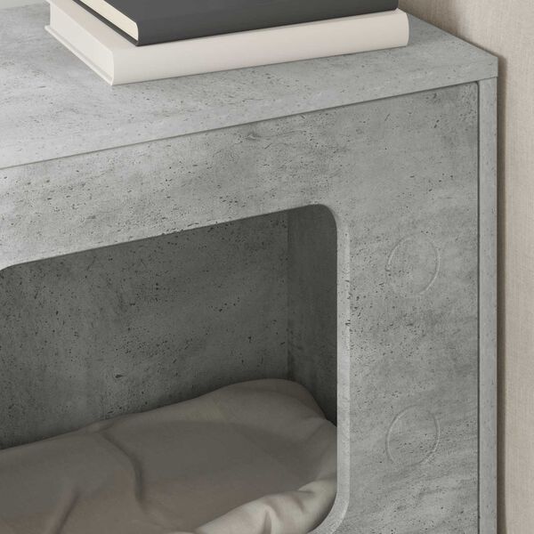 vidaXL Къща за котки Бетон 51 x 30 x 52 см Инженерно дърво